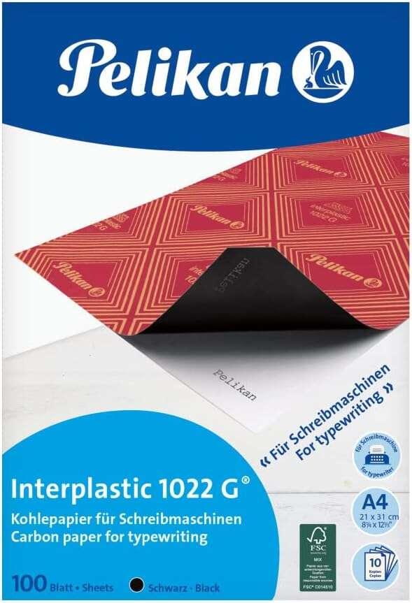 Pelikan Confezione da 100 Carta Interplastica Carbonio 1022G - 100 Fogli - Alta Qualit - Facile da Usare - Ideale per Copie Ac