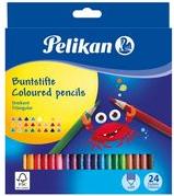 Pelikan a tre matite colorate a tre cant sottili, cartonetui 24er triangolare, spessore minerario ca. 3,0 mm, dipinto colorato