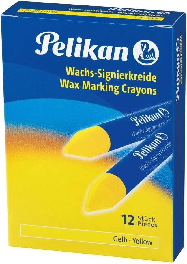 Stick per marcatura Pelikan 772/12 - 12 mm - Inchiostro fluorescente - Punta a scalpello - Resistente all'acqua - Colore giallo