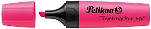 Evidenziatore Pelikan Textmarker 490 - A base d'acqua - 3 ampiezze di tratto - Colore rosa fluorescente