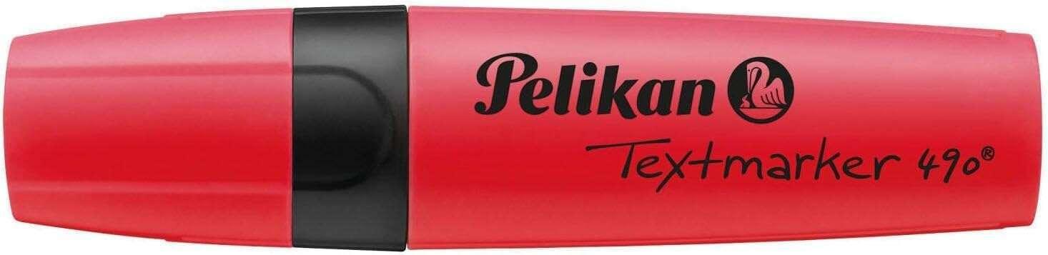 Evidenziatore Pelikan Textmarker 490 - A base d'acqua - 3 ampiezze di tratto - Colore rosso fluorescente