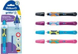 Penna stilografica Pelikan griffix per destrimani - Sweet Berry - Berry - sistema di caricamento a cartuccia - blu - plastica -
