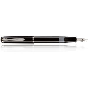 Pelikan Pelit Pelit M 205, Larghezza della molla: M, nero con molla in acciaio inossidabile lucido, meccanica a pistone, vista