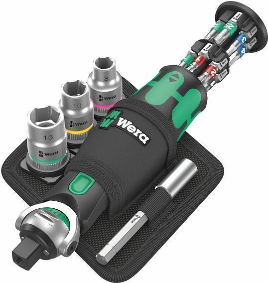 Wera Zyklop 8009 Pocket Set 2 Skraldeskruetrkker med bit e sokkelst 18 Dele