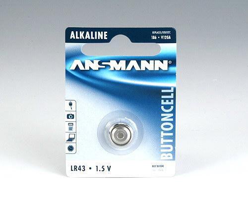 Batteria a bottone LR43 LR1142 AG12 tensione di 1,5 V blister da 1