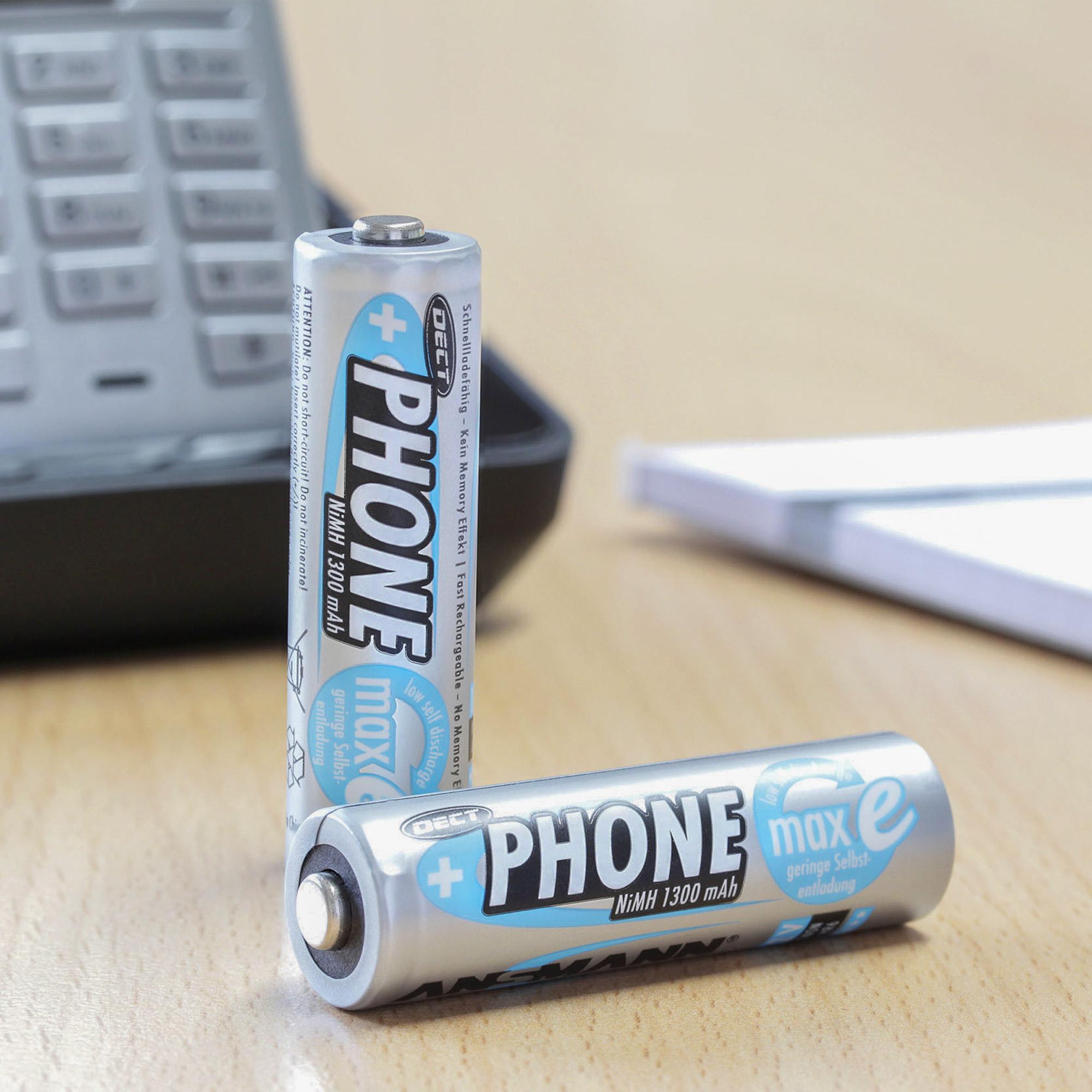 Batteria AA ANSMANN DECT 1.300mAh 2x Mignon NiMH per telefoni con filo