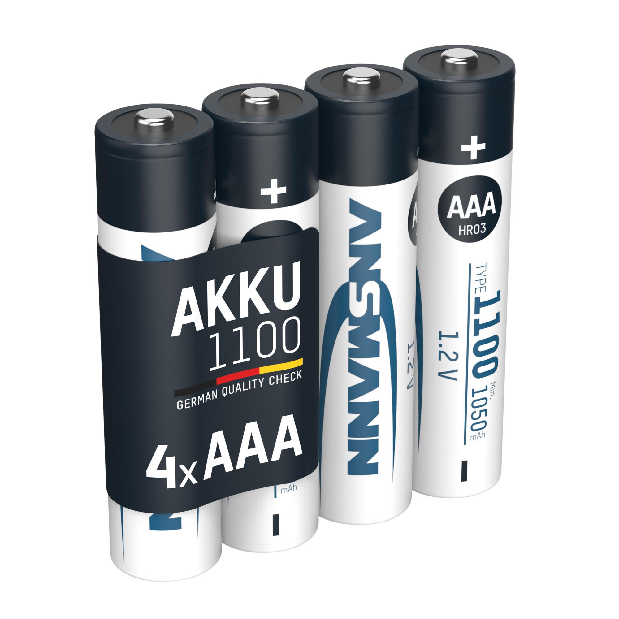 Batteria AAA ANSMANN NiMH 1.100mAh 4 pezzi Micro blister