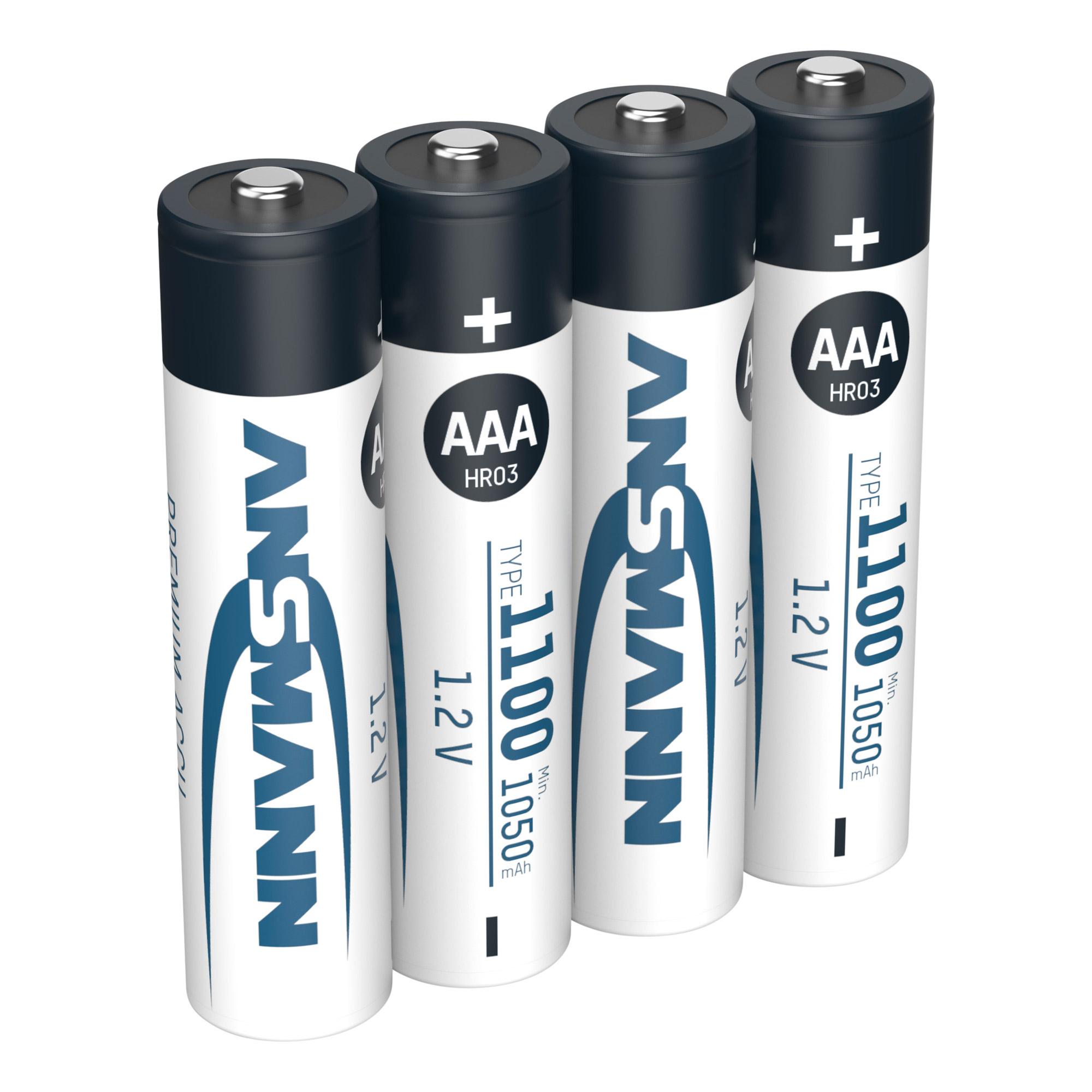 Batteria AAA ANSMANN NiMH 1.100mAh 4 pezzi Micro blister