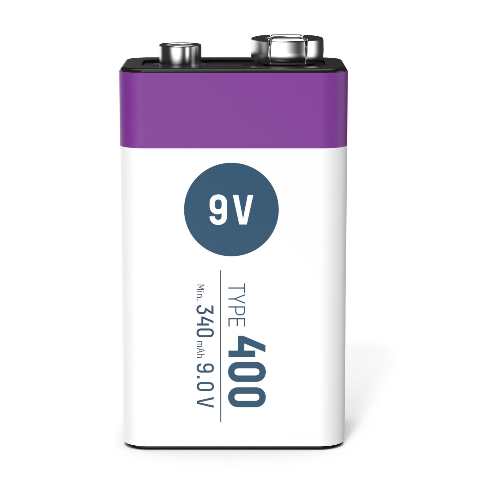 Batteria 9V E-Block ANSMANN 400mAh 1 serie 15V // ricaricabile tramite USB-C