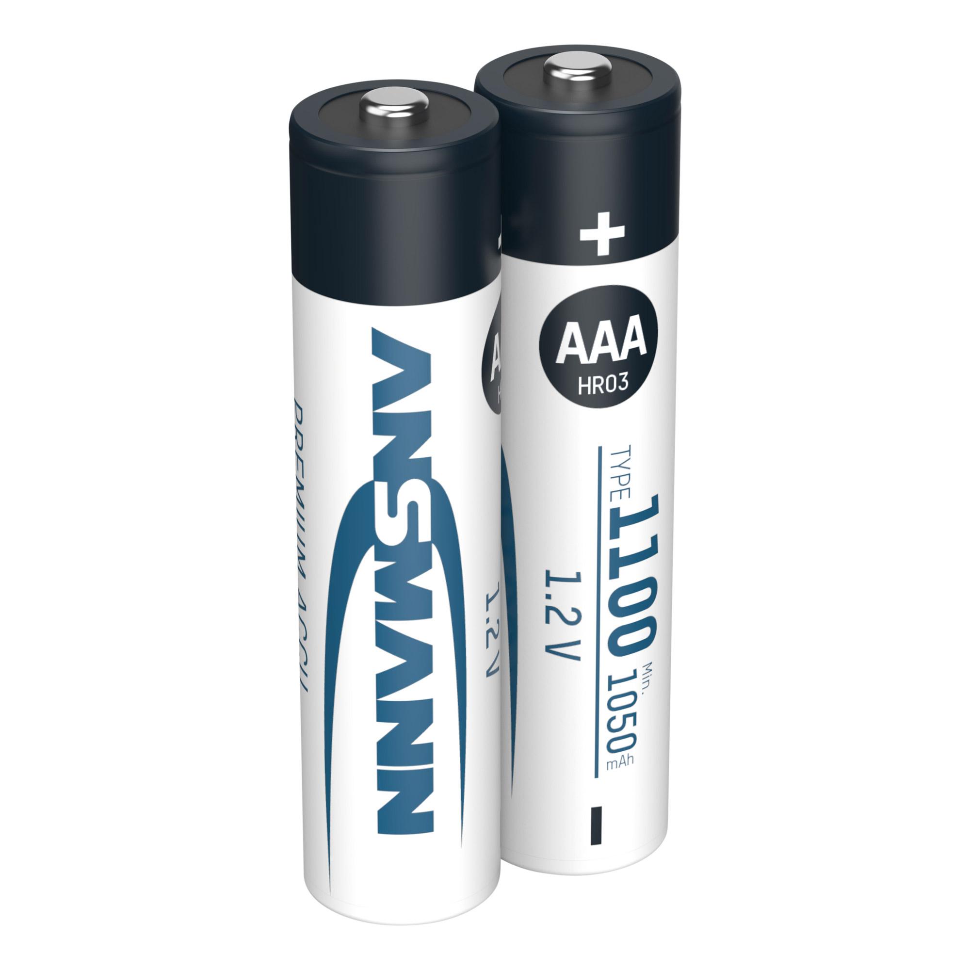 Batteria AAA ANSMANN NiMH 1.100mAh 2 pezzi Micro, blister