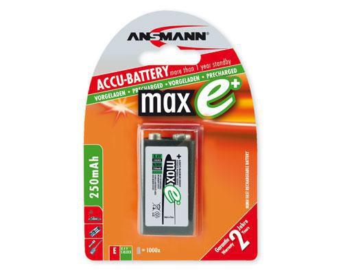 Batteria 9V ANSMANN maxE+ 300mAh 1 serie blocco 9V, blister