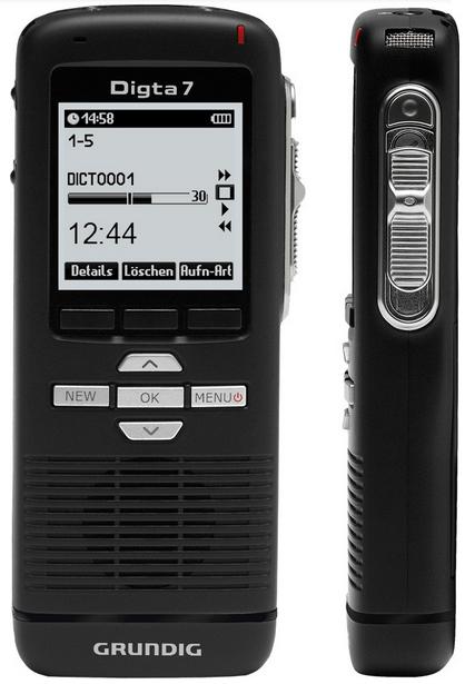 Grundig Digta 7 Memoria interna e scheda di memoria Nero