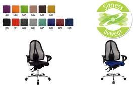 Sedia da ufficio Topstar "Sitness 3810 cm (15") rivestimento in tessuto nero regolazione continua dell'altezza del sedile con s