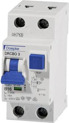 Doepke DRCBO 3 B16/0.0 DRCBO3B16/0.03/1N-A FI/LS Combinazione/RCBO DRCBO3B16/0.03/1N-A (DRCBO3B16/0.03/1N-A)