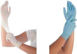 Glove di nitrile Hygostar "Premium Safe", M, Blu, in polvere senza polvere: 240 mm, allergia senza cibo, alimentare -incordinab