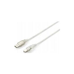 Equip 128652 cavo USB USB 2.0 5 m USB A USB B Argento, Trasparente