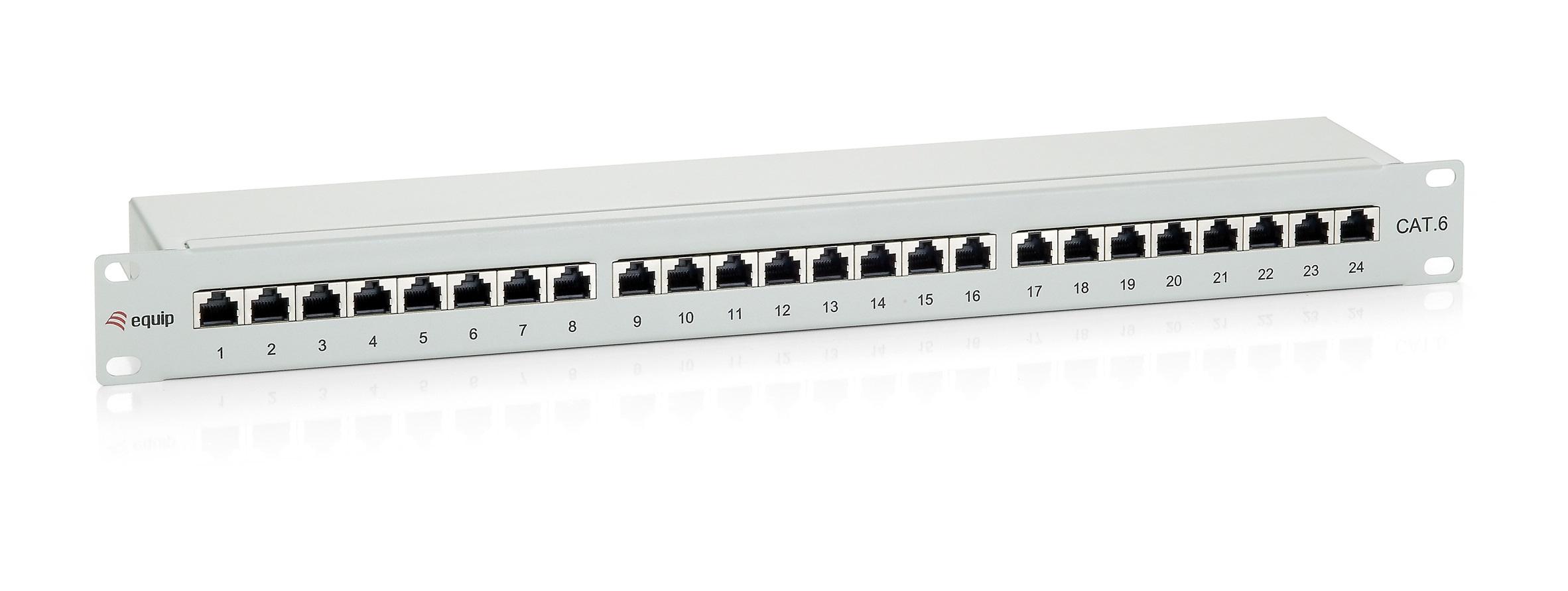 Equip 326324 pezzo di pannello 1U (Equip Patchpanel CAT6 24 Port lightgrey 19 1HE)