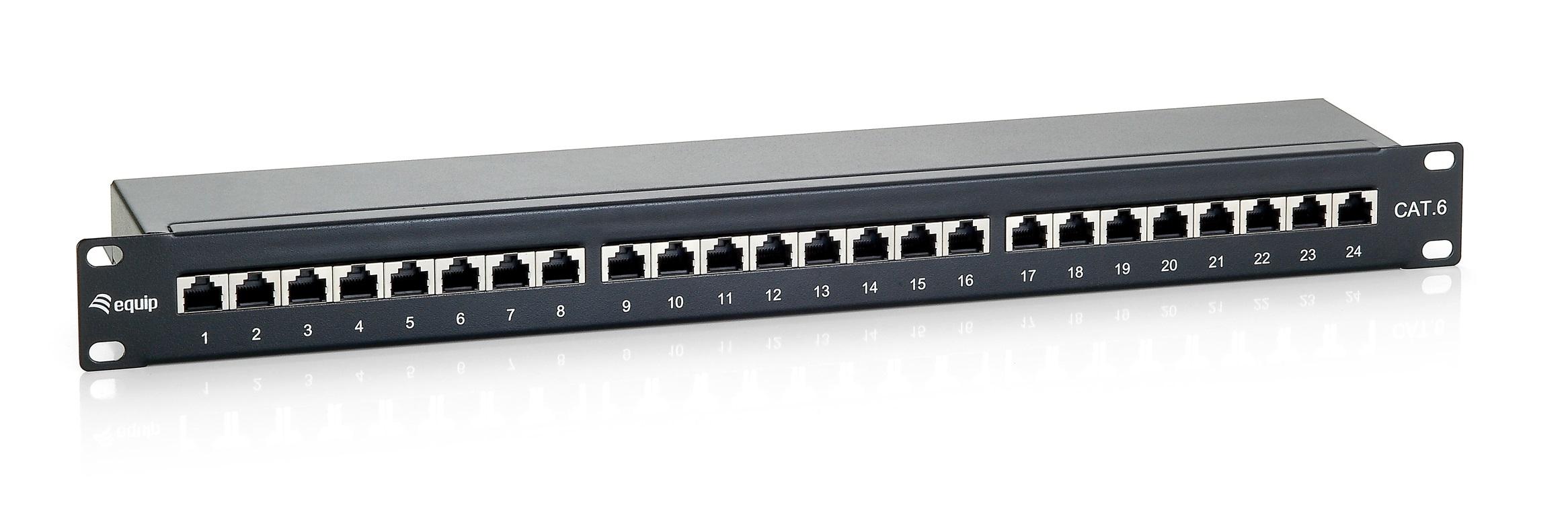 Equip 326424 pezzo di pannello 1U (Equip Patchpanel CAT6 24 Port black 19 [1HE]) [326424]