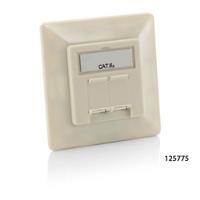 Equipaggiamento professionale - scatola di giunzione, filo -montato - RJ -45 x 2 - White perla, Ral 1013 - per equipaggiare la
