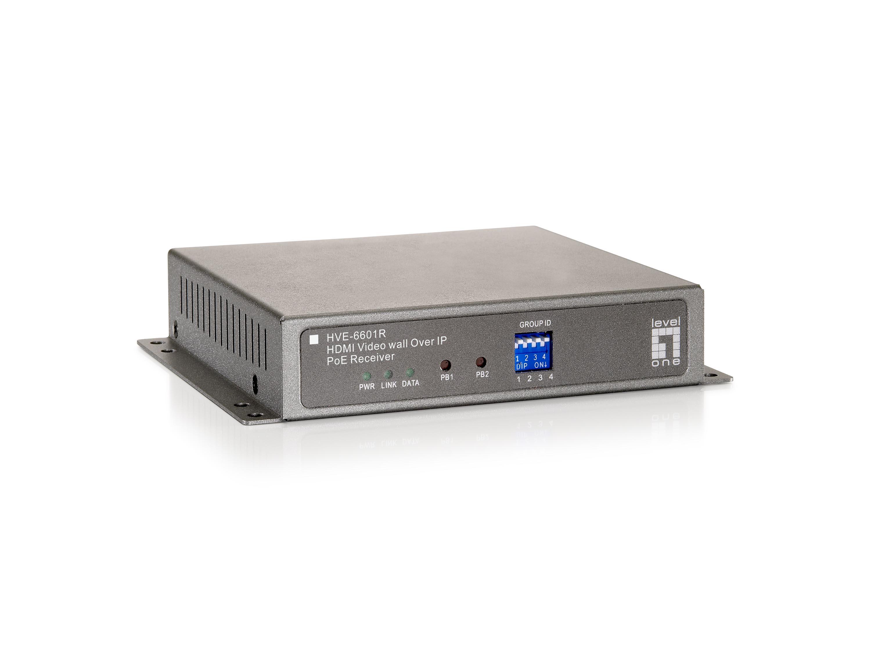 LevelOne HVE-6601R moltiplicatore AV Ricevitore AV Grigio