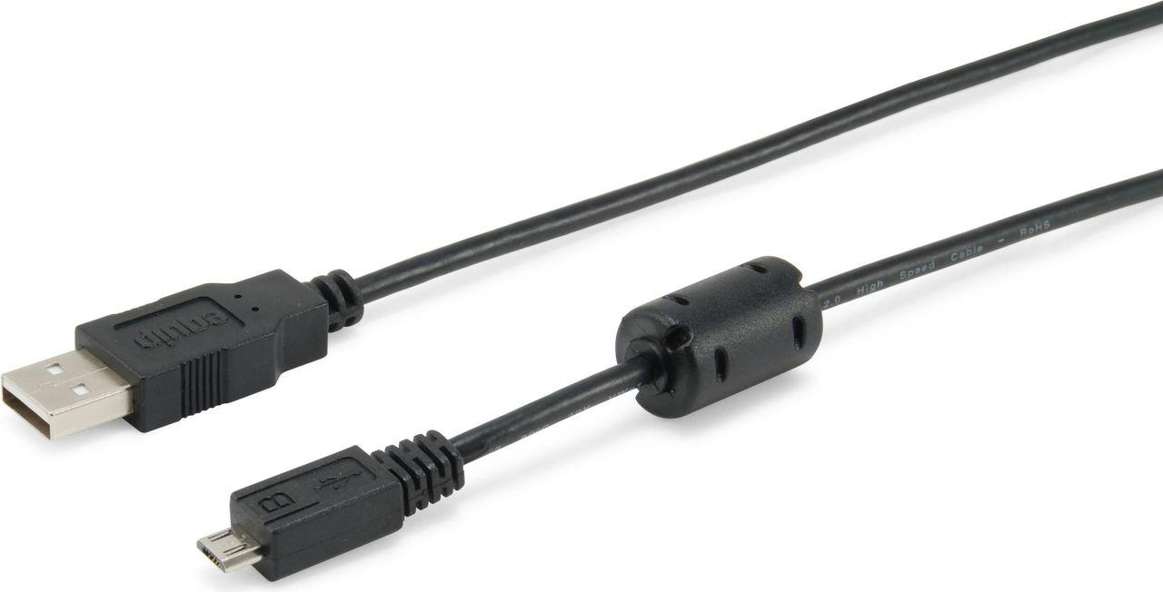 Equip 128551 cavo USB 1,8 m USB 2.0 USB A Micro-USB B Nero