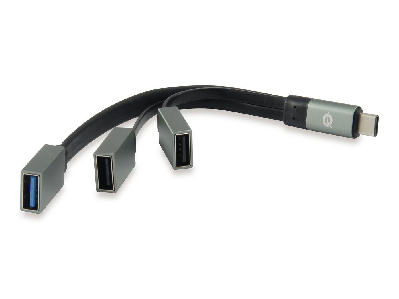 Conceptronic HUBBIES01G hub di interfaccia USB 3.2 Gen 2 (3.1 Gen 2) Type-C 5000 Mbit/s Grigio