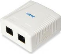 equip Pro - superficie di rete della scatola di installazione - RJ-45 X 2 - bianco RAL 9010