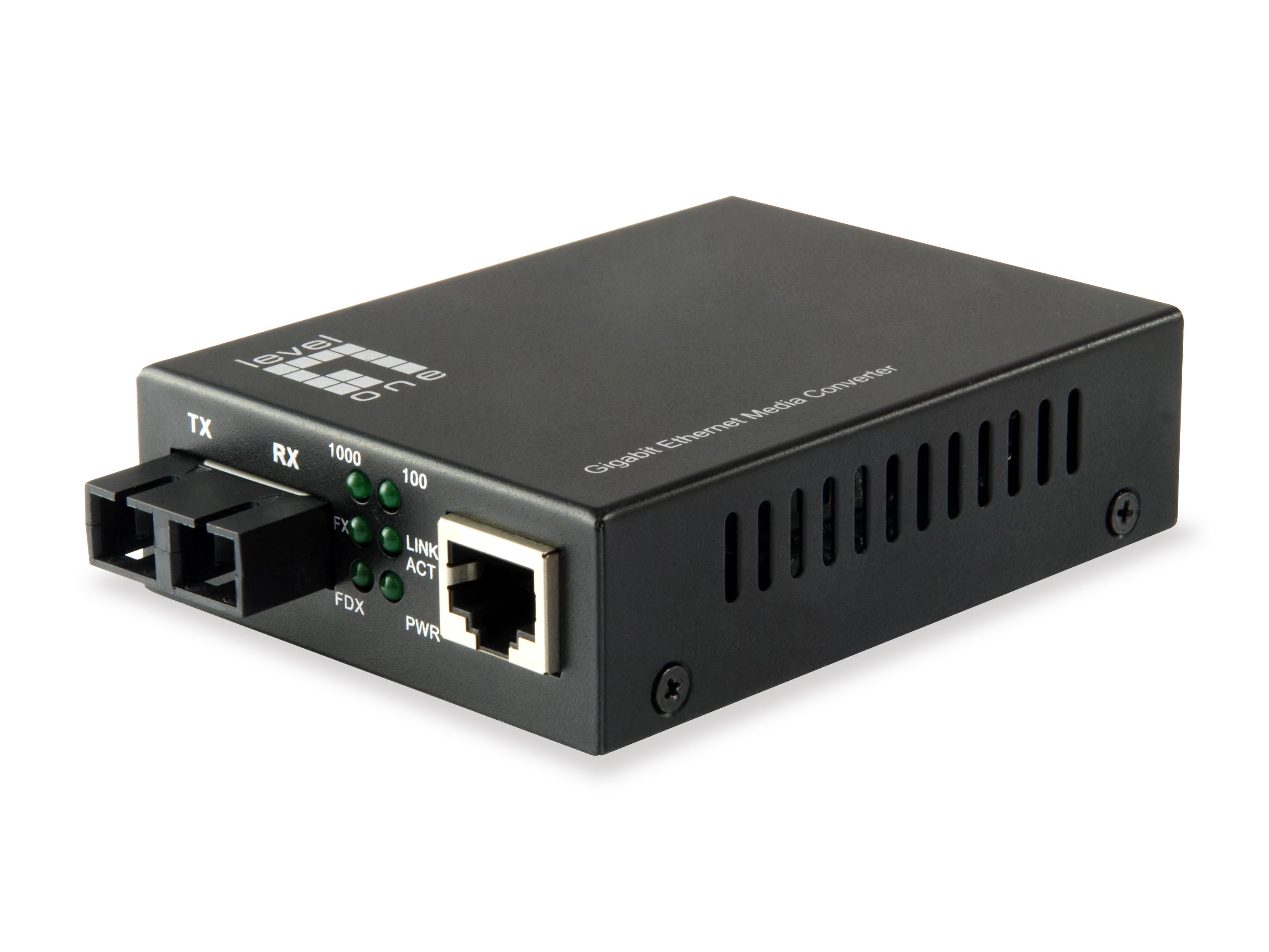 LevelOne GVT-2002 convertitore multimediale di rete 1000 Mbit/s 1310 nm ModalitÃƒÂ  singola Nero