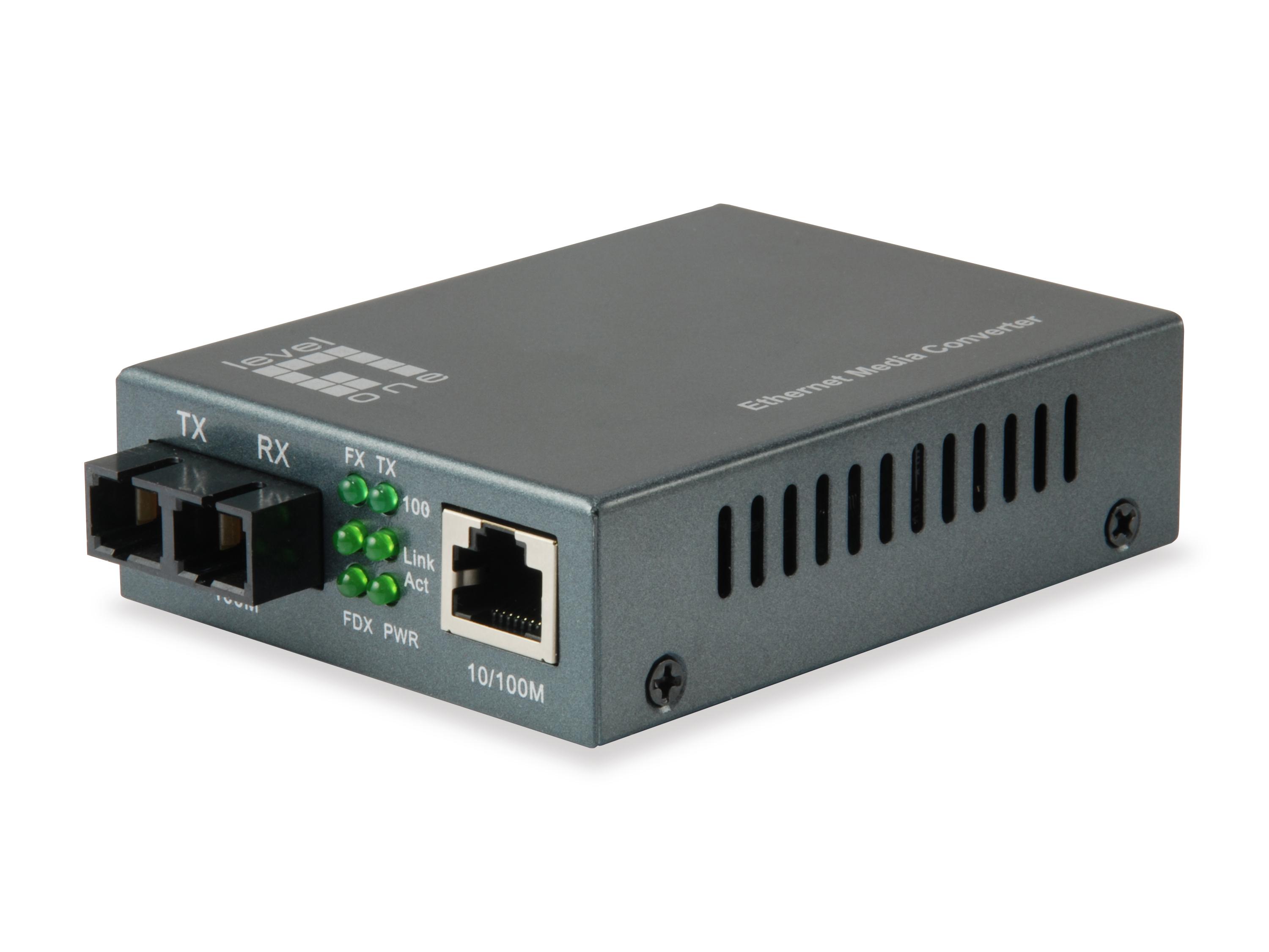 LevelOne FVT-1104 convertitore multimediale di rete 100 Mbit/s 1310 nm ModalitÃ  singola Nero