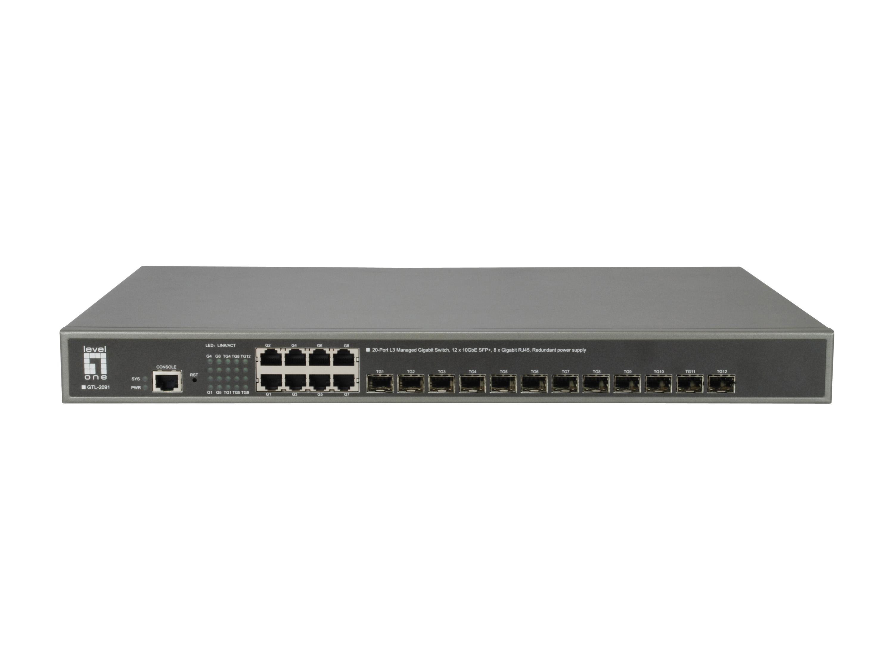 LevelOne GTL-2091 switch di rete Gestito L3 Gigabit Ethernet (10/100/1000) Grigio