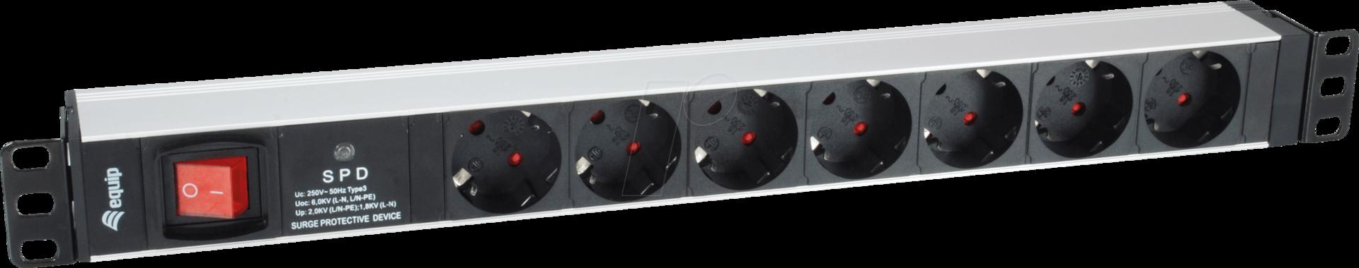 Equip Pro - UNITÀ DI DISTRIBUZIONE DELL'OGENZA (Rack - Installabile) - AC 220-240 V - 3,5 kW - Collegamenti di uscita: 7 - 1U