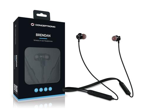 Conceptronic BRENDAN01B cuffia e auricolare Wireless In-ear Musica e Chiamate Bluetooth Nero (Conceptronic BRENDAN01B Bluetooth