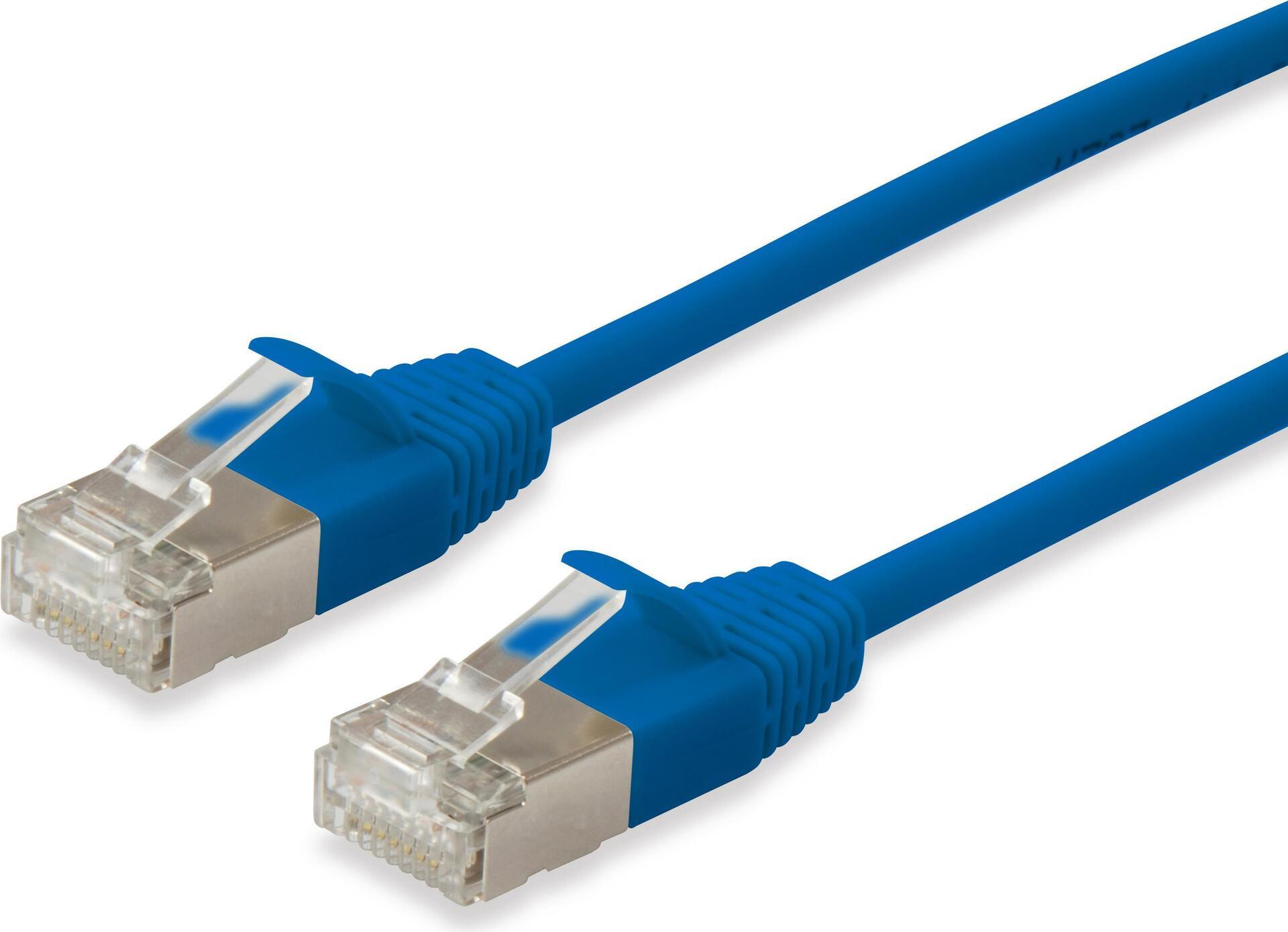 Equipaggiare slim - cavo patch - rj -45 (m) a rj -45 (m) - 1 m - s/ftp - gatto 6a - a forma di gancio - blu
