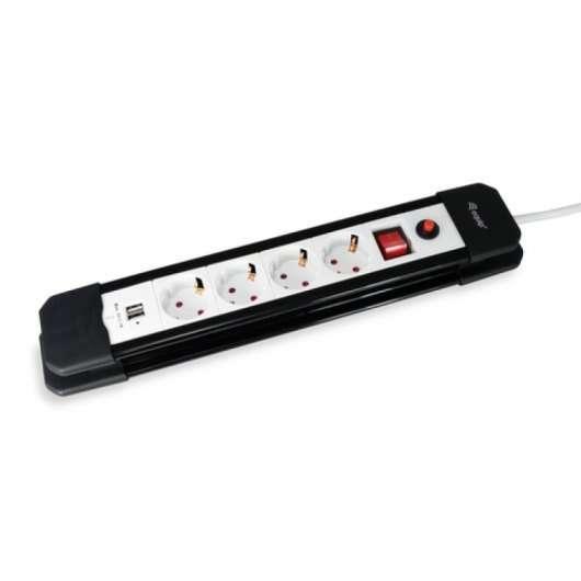 Equip 245553 prolunghe e multiple 1,5 m 4 presa(e) AC Interno Nero, Bianco
