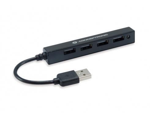 Conceptronic HUBBIES05B hub di interfaccia USB 2.0 480 Mbit/s Nero (Conceptronic HUBBIES05B HUBBIES 4-Port USB 2.0 Hub - Add 4