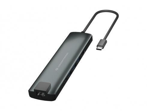 Conceptronic DONN06G hub di interfaccia USB 3.2 Gen 1 (3.1 Gen 1) Type-C 5000 Mbit/s Nero Argento