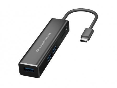 Conceptronic DONN08B replicatore di porte e docking station per laptop USB 3.2 Gen 1 (3.1 Gen 1) Type-C Nero