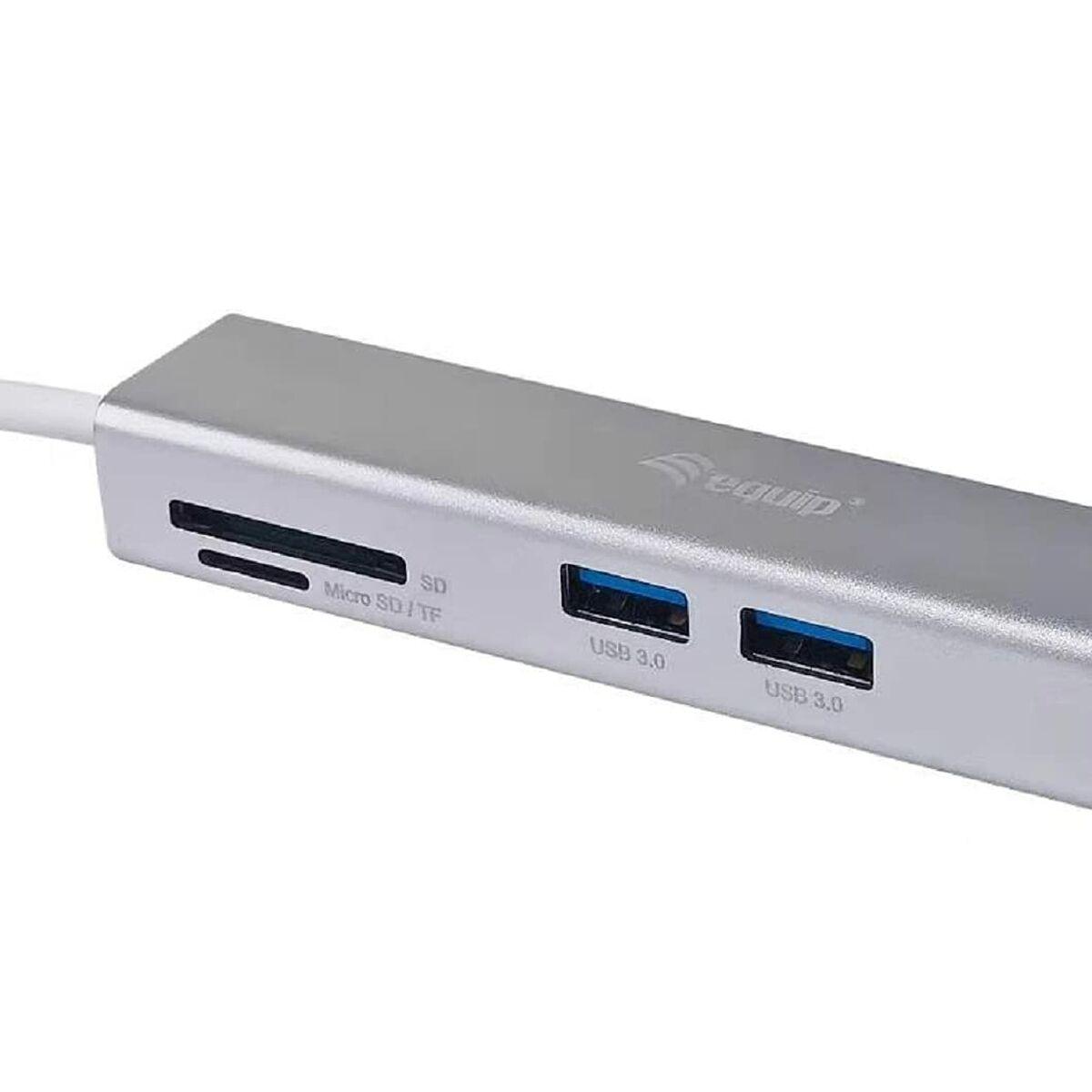 Equip 133480 hub di interfaccia USB 3.2 Gen 1 (3.1 Gen 1) Type-C 5000 Mbit/s Argento