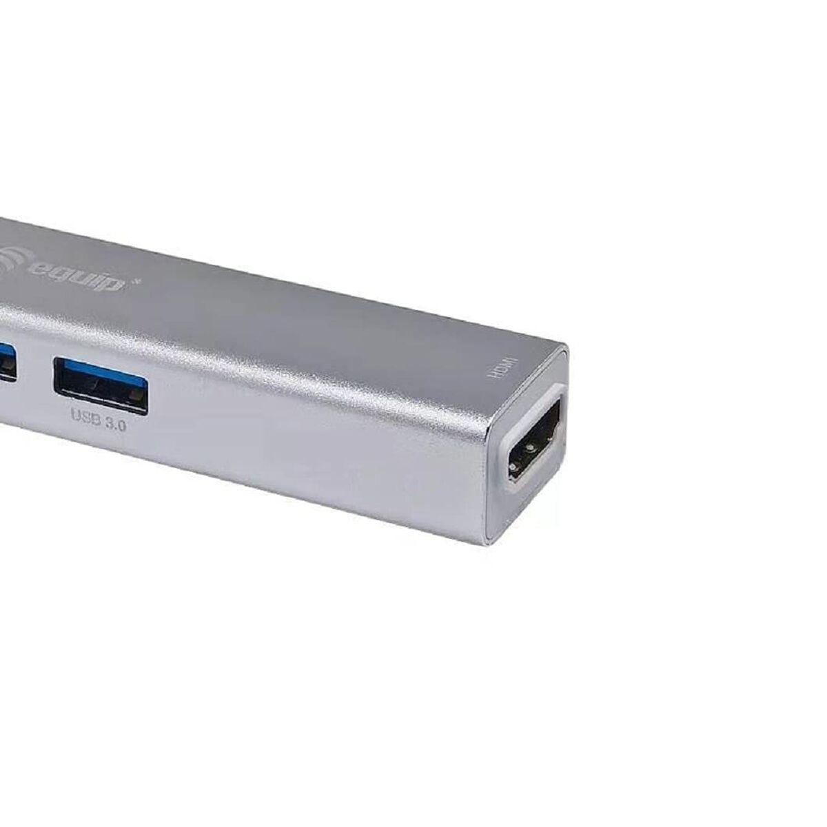 Equip 133480 hub di interfaccia USB 3.2 Gen 1 (3.1 Gen 1) Type-C 5000 Mbit/s Argento