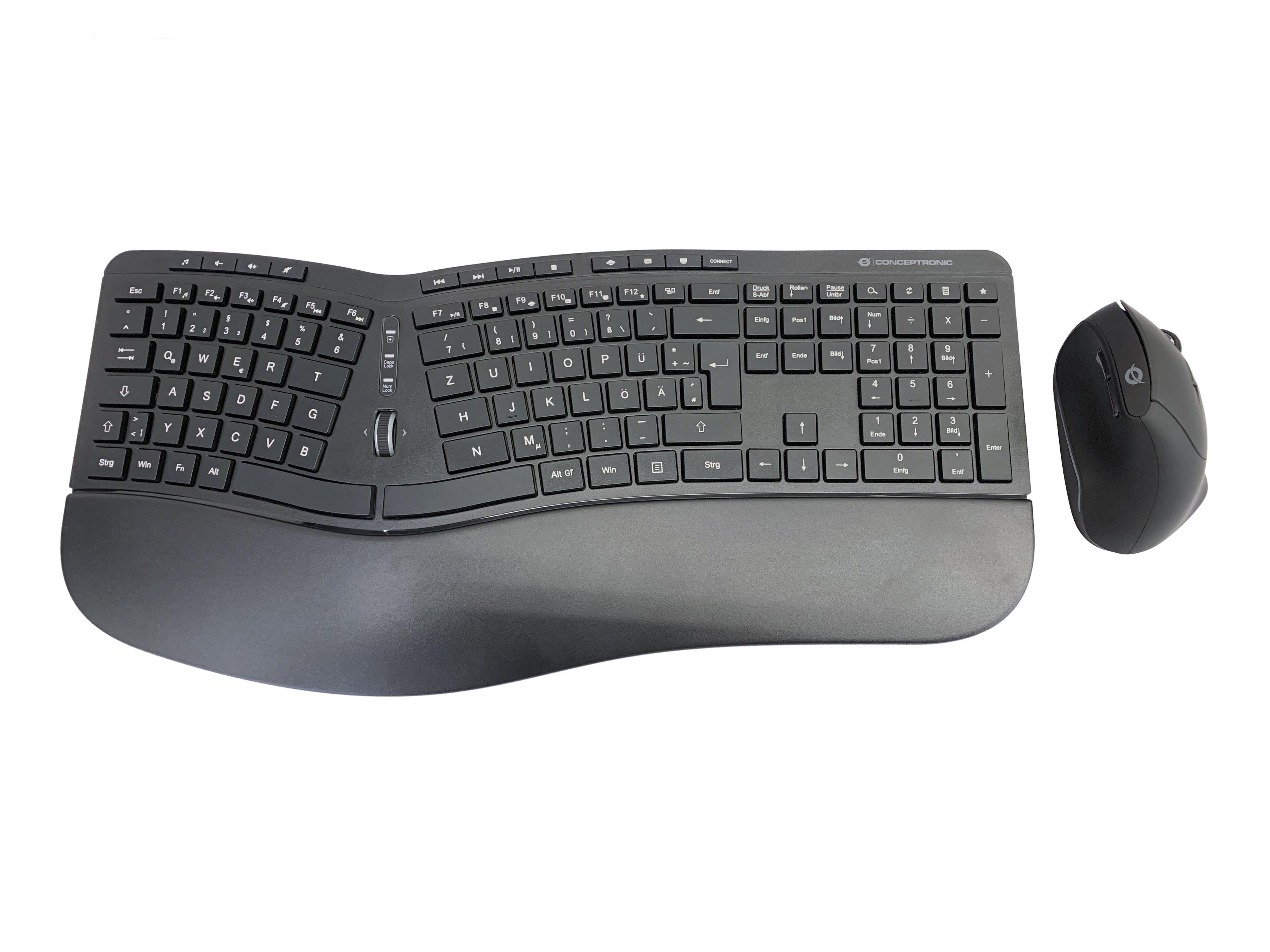 Conceptronic ORAZIO02DE tastiera Mouse incluso RF Wireless QWERTZ Tedesco Nero
