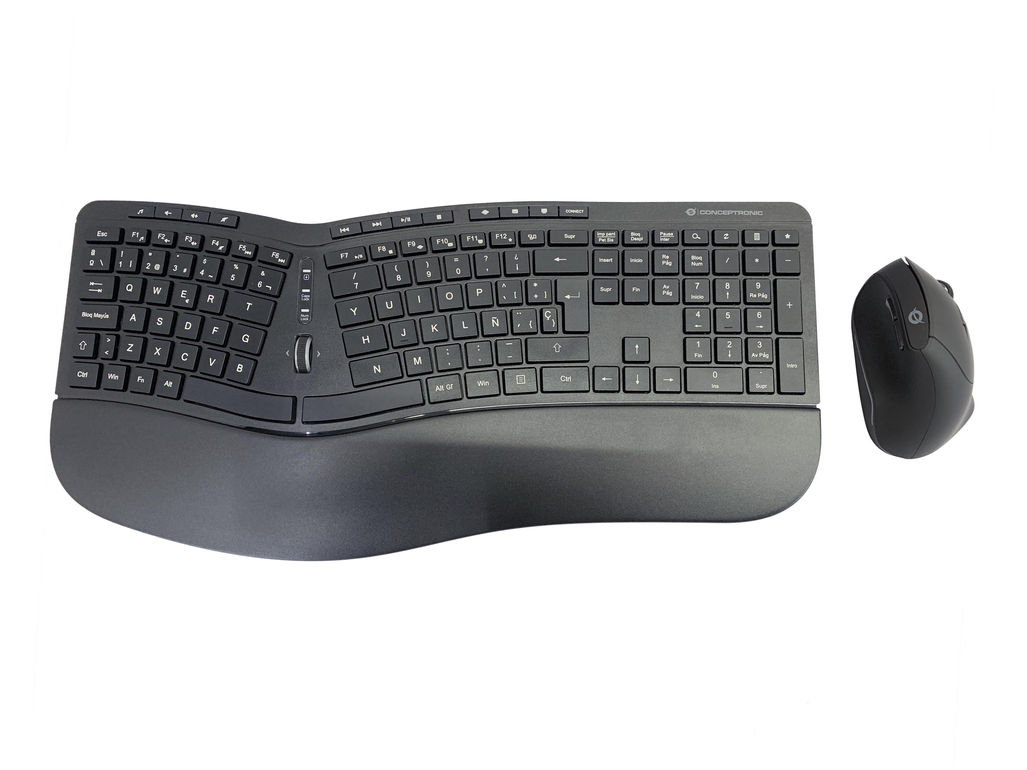Conceptronic ORAZIO02ES tastiera Mouse incluso Ufficio RF Wireless QWERTY Spagnolo Nero