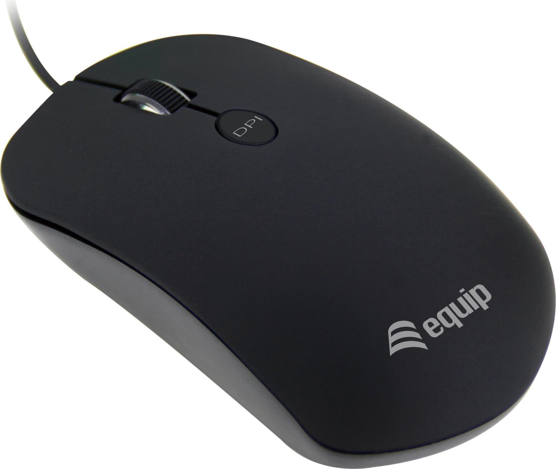 Equip 245114 mouse Ambidestro USB tipo A Ottico 1600 DPI (Equip 245114 USB Comfort Mouse - Optical USB Mouse Suitable for both