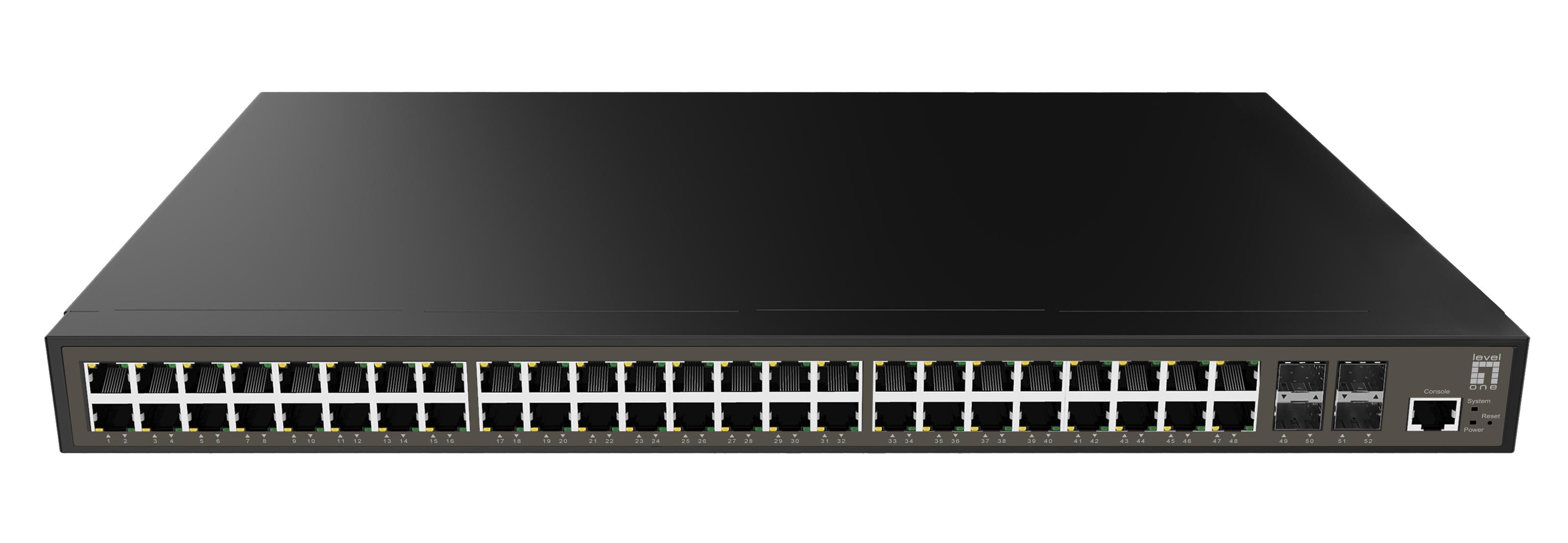 LevelOne GEL-5271 switch di rete Gestito L2+ Gigabit Ethernet [10/100/1000] 1U Nero (LevelOne Switch 52x GE GEL-5271 48x Gi)