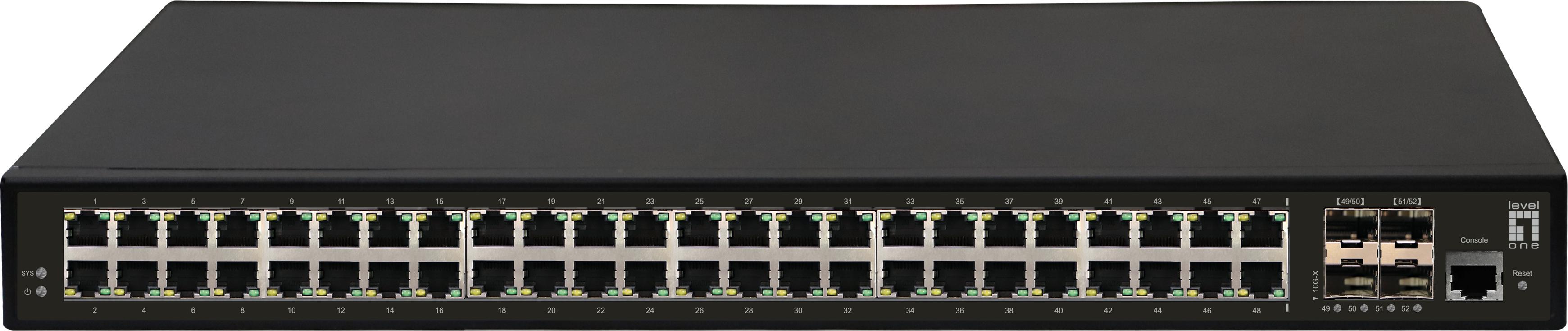LevelOne GTL-5291 switch di rete Gestito L3 Gigabit Ethernet [10/100/1000] 1U Nero (LevelOne Switch 48x GE GTL-5291 4)