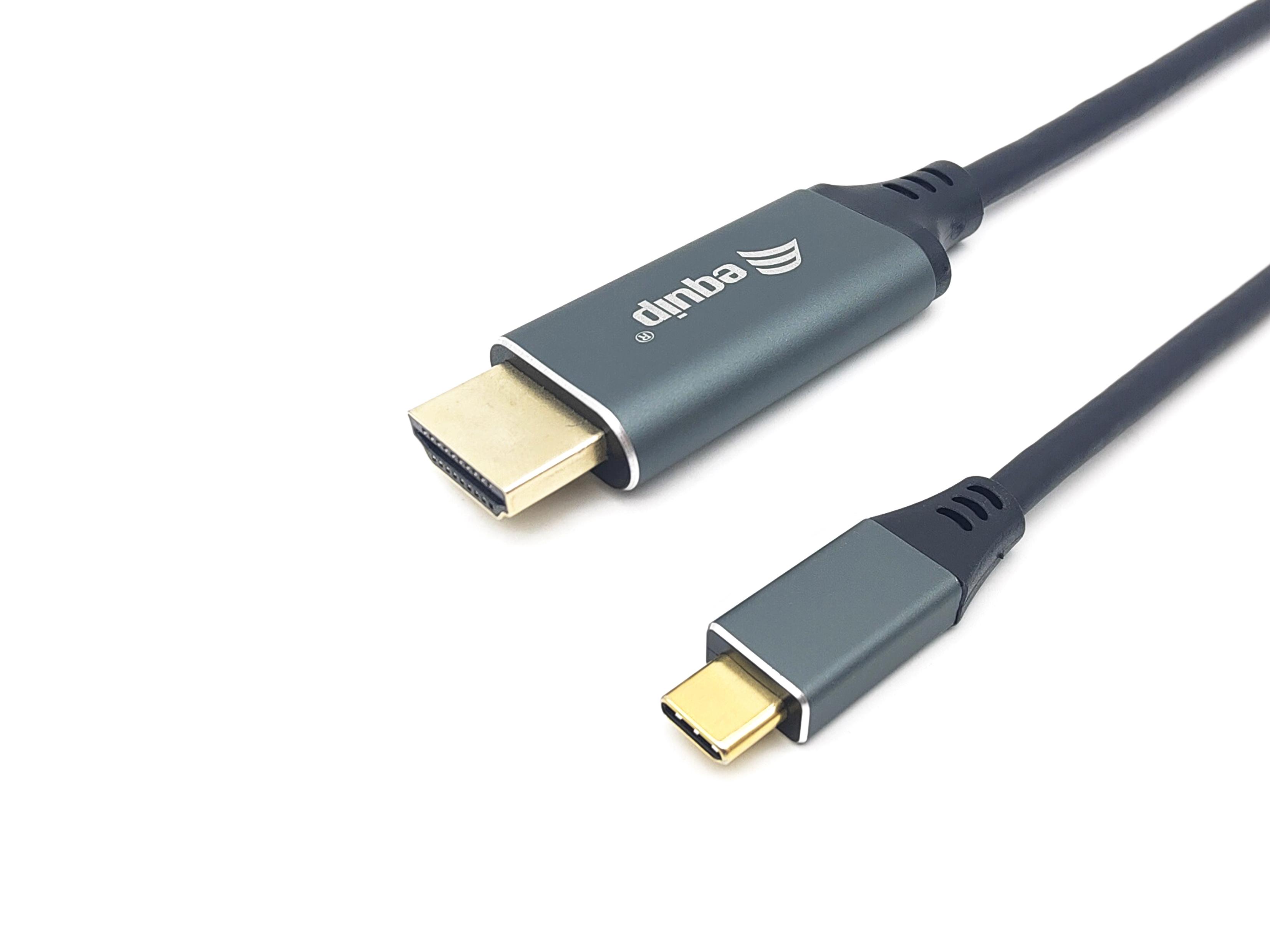 Equip 133417 cavo e adattatore video 3 m USB tipo-C HDMI tipo A (Standard) Grigio Nero