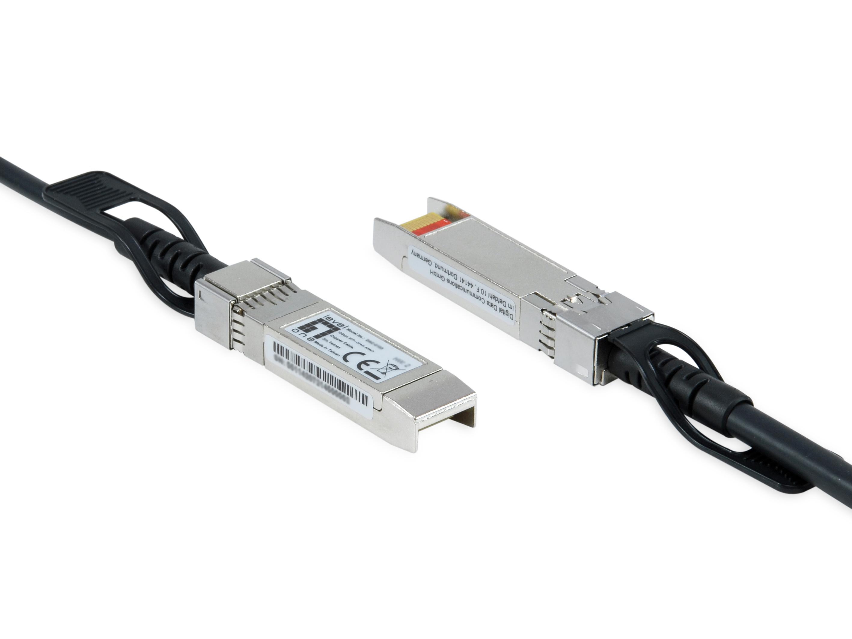 LevelOne DAC-0102 cavo InfiniBand e in fibra ottica 2 m SFP+ Nero