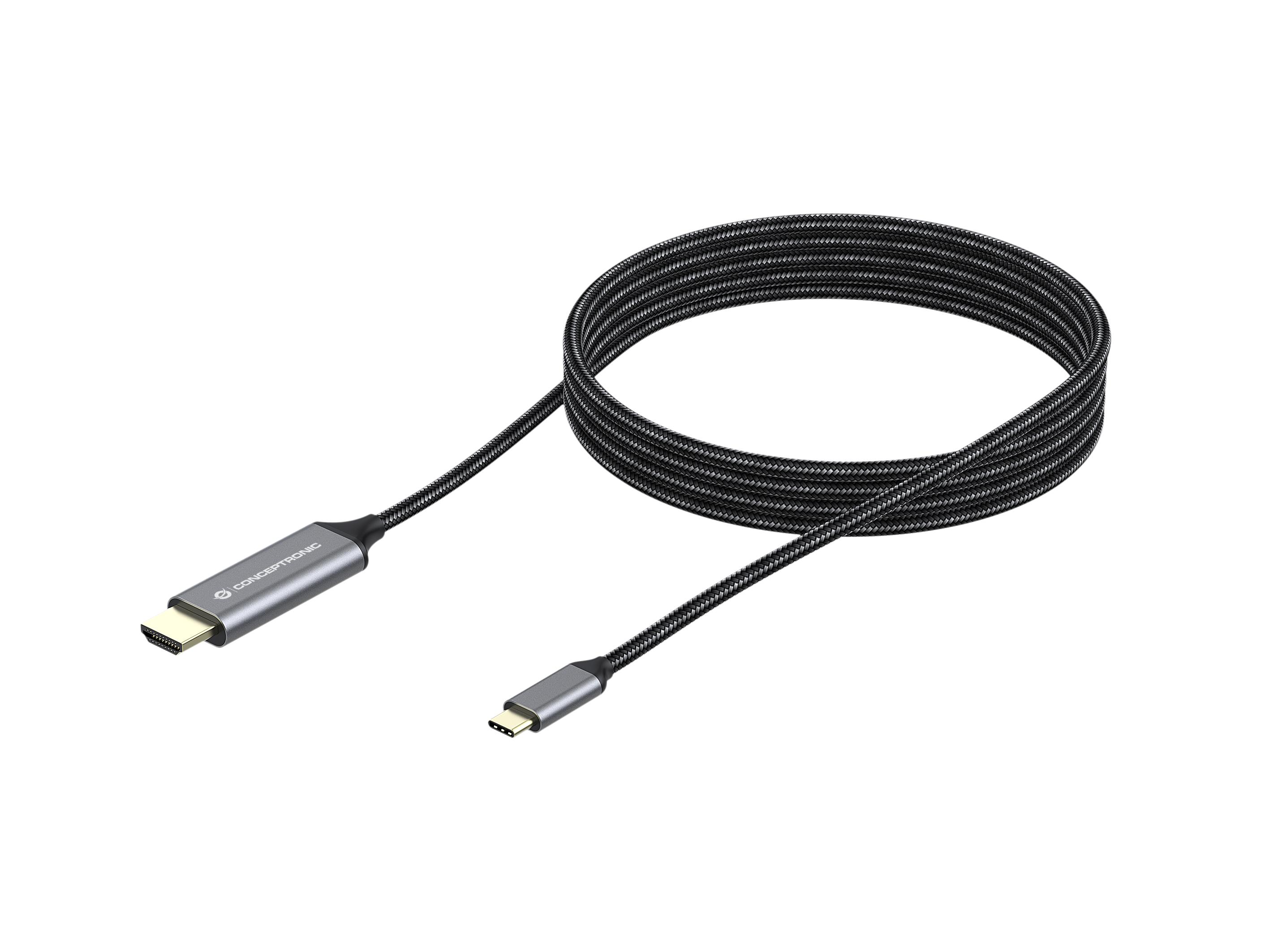 Conceptronic ABBY10G cavo e adattatore video 2 m USB tipo-C HDMI Grigio