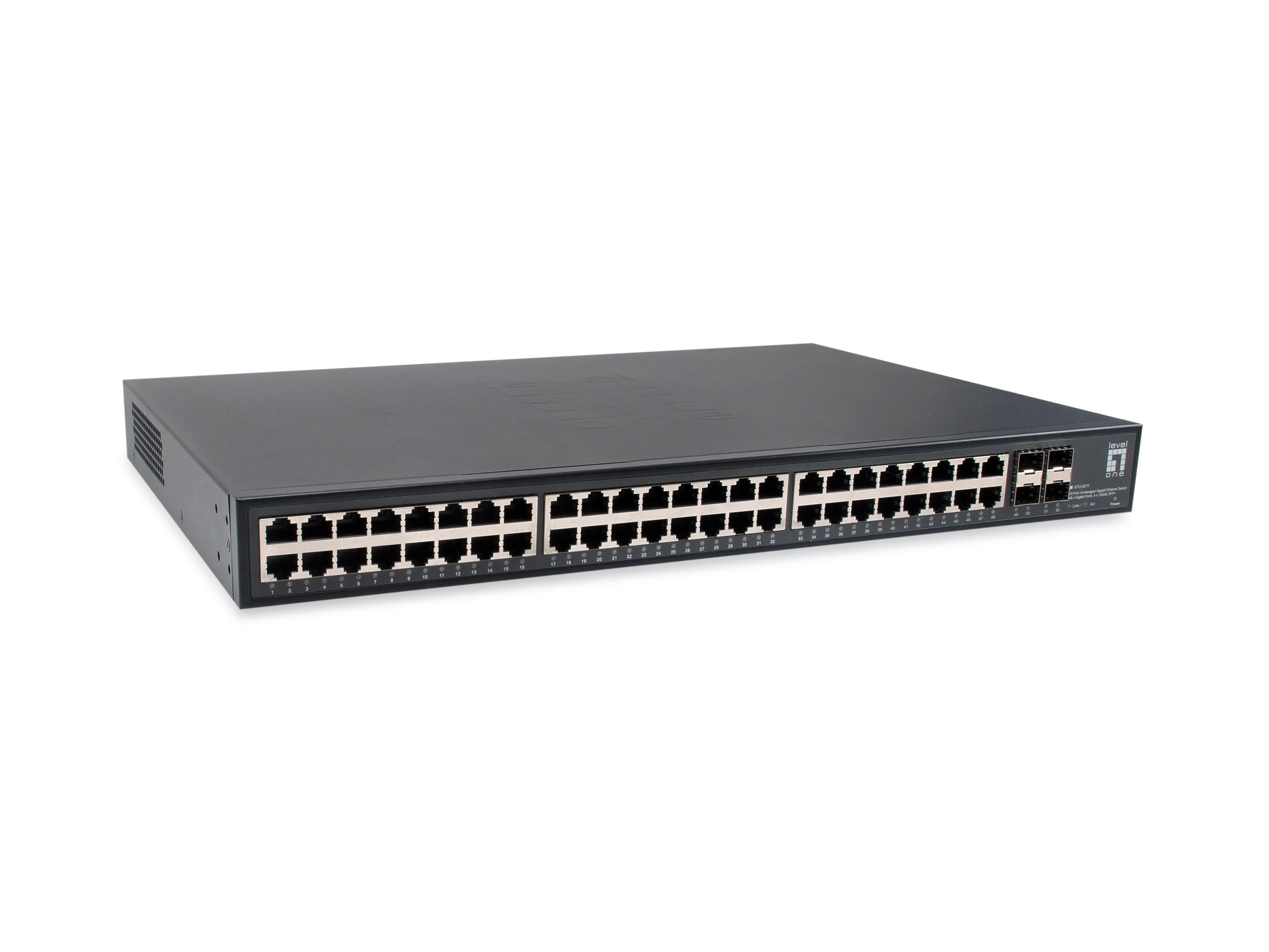 LevelOne GTU-5211 switch di rete Non gestito Gigabit Ethernet (10/100/1000) Nero