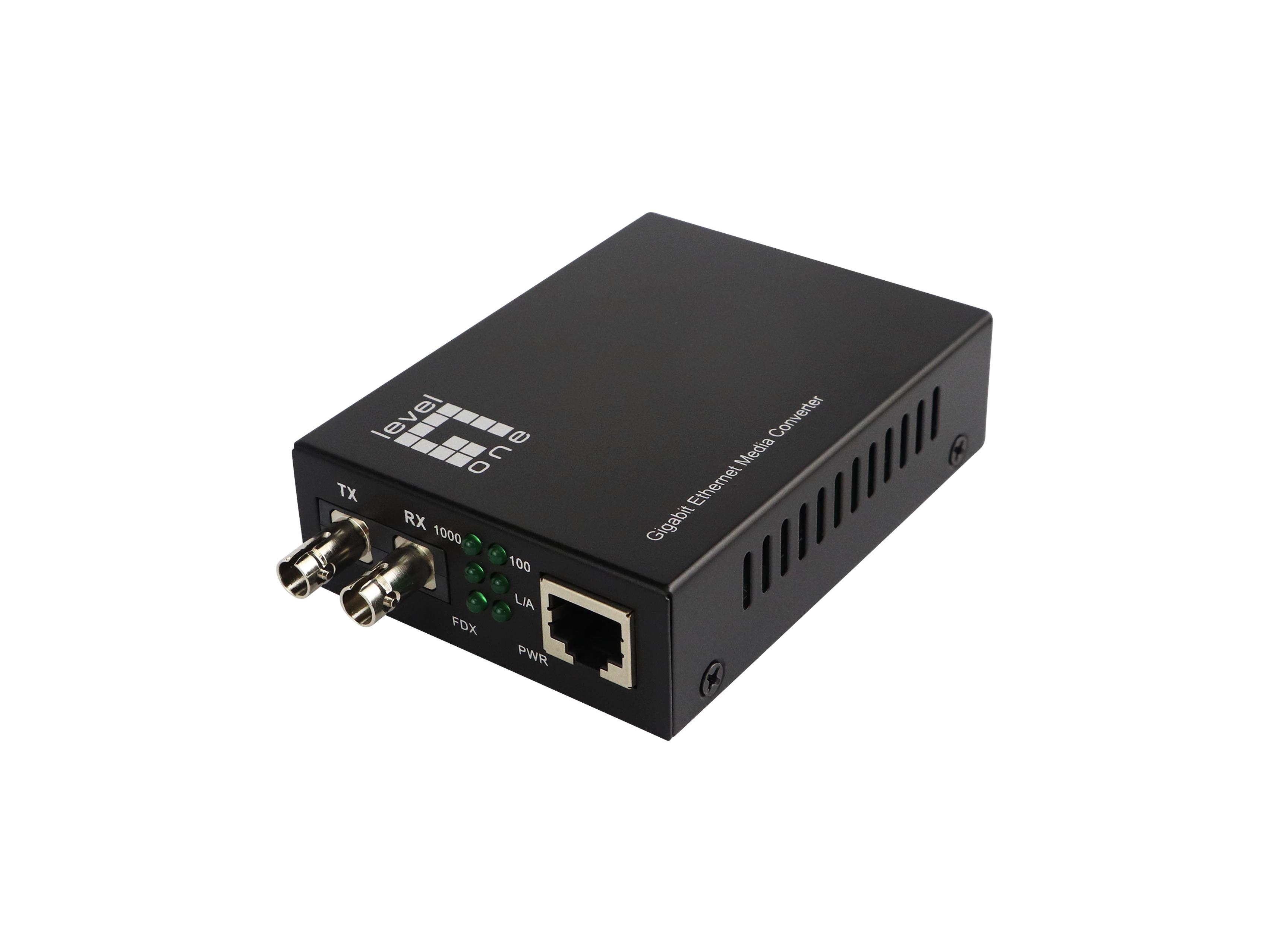 LevelOne GVT-2003 convertitore multimediale di rete 1000 Mbit/s 1310 nm ModalitÃ  singola Nero