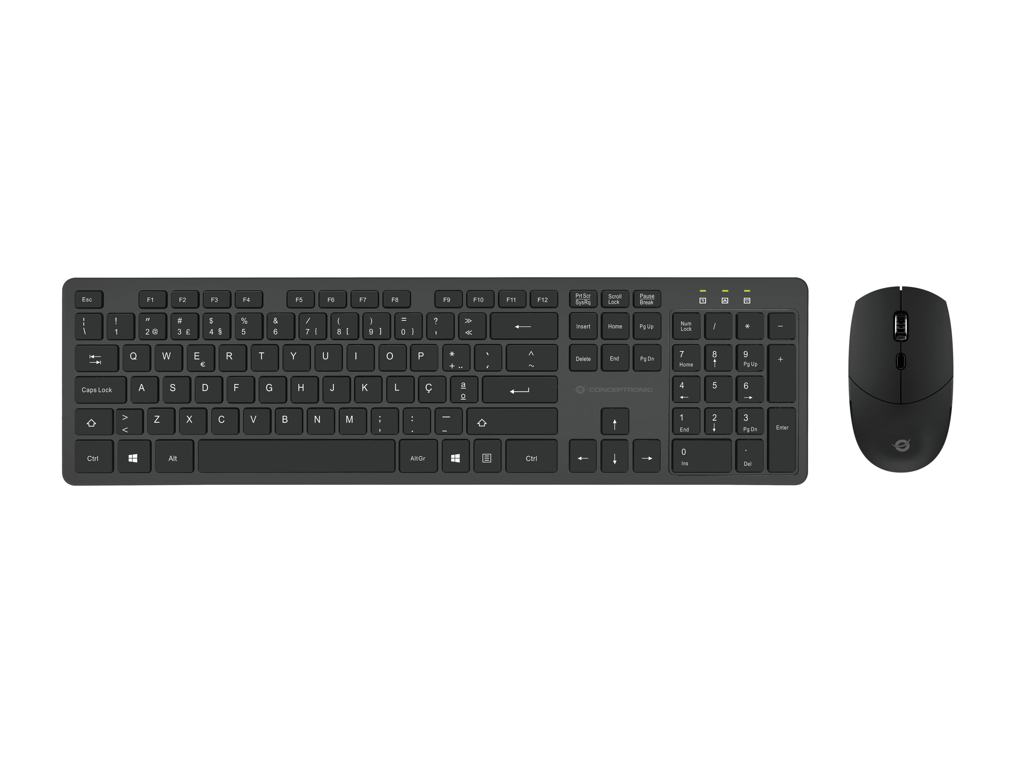 Conceptronic ORAZIO01PT tastiera Mouse incluso Ufficio RF Wireless QWERTY Portoghese Nero